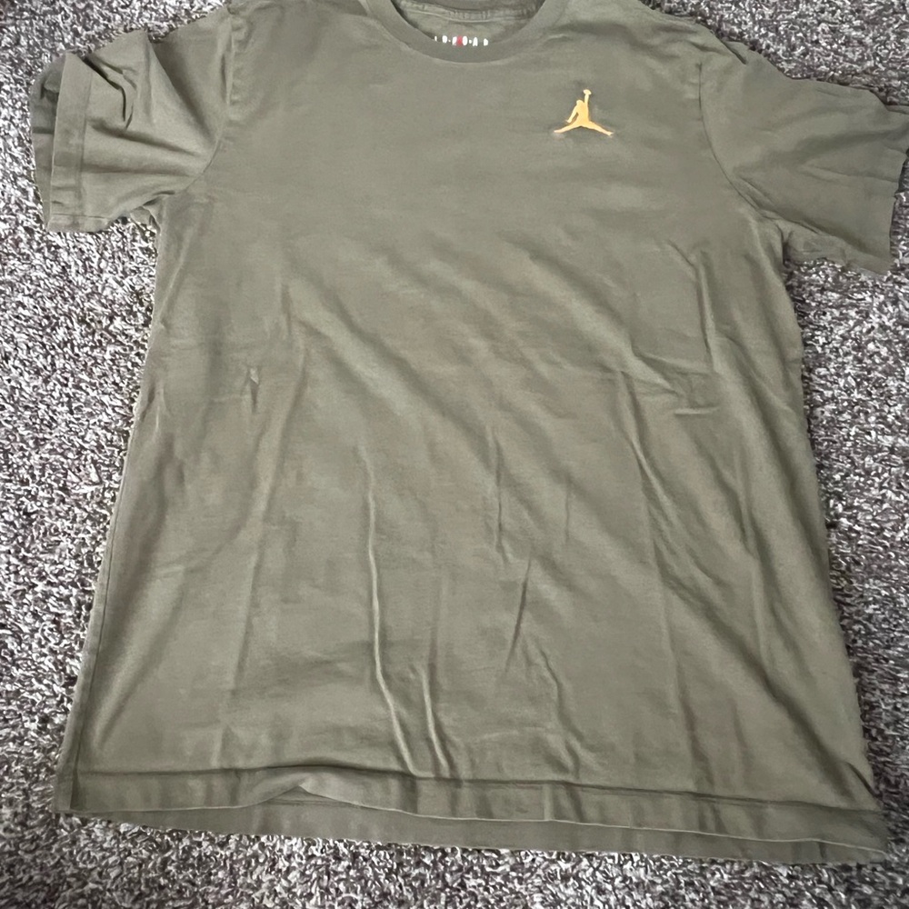 Jordan Khaki Men's T-Shirt with Gold Logo